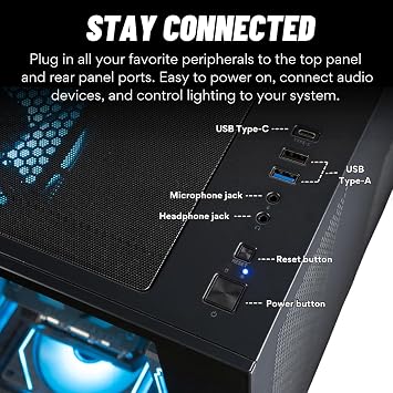 Panorama RTX 5080, Ryzen 7 7800X3D, 32GB DDR5 RAM, 2TB NVMe Gen4 SSD, Windows 11 Pro, RGB Keyboard+Mouse, WiFi 6E + BT, RJ45, HDMI, Prebuilt Gaming Tower Desktop PC for Gamers