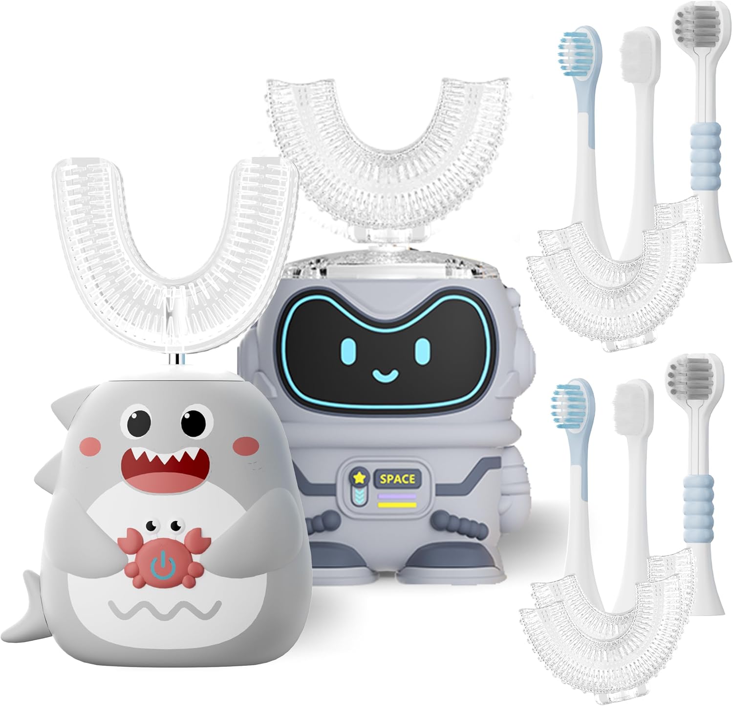 Well Before Kids Electric Toothbrush Bundle – Rechargeable Sonic Toothbrushes with 2-Minute Timer, Soft Dupont Bristles, 2 Brush Heads Each, Gentle for Ages 3+