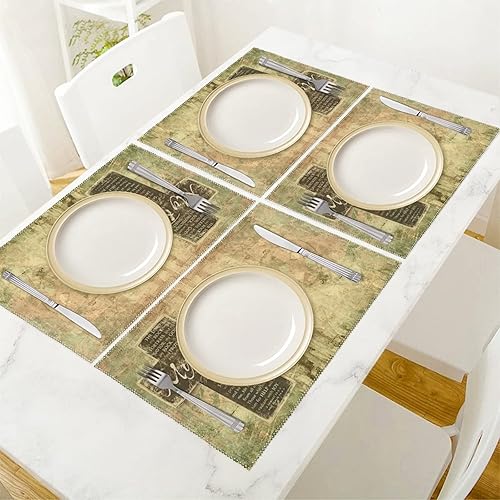 Miniatura 2 de Juego de 6 manteles individuales cristianos con versículos bíblicos religiosos con diseño de El Señor es mi roca, resistentes al calor,