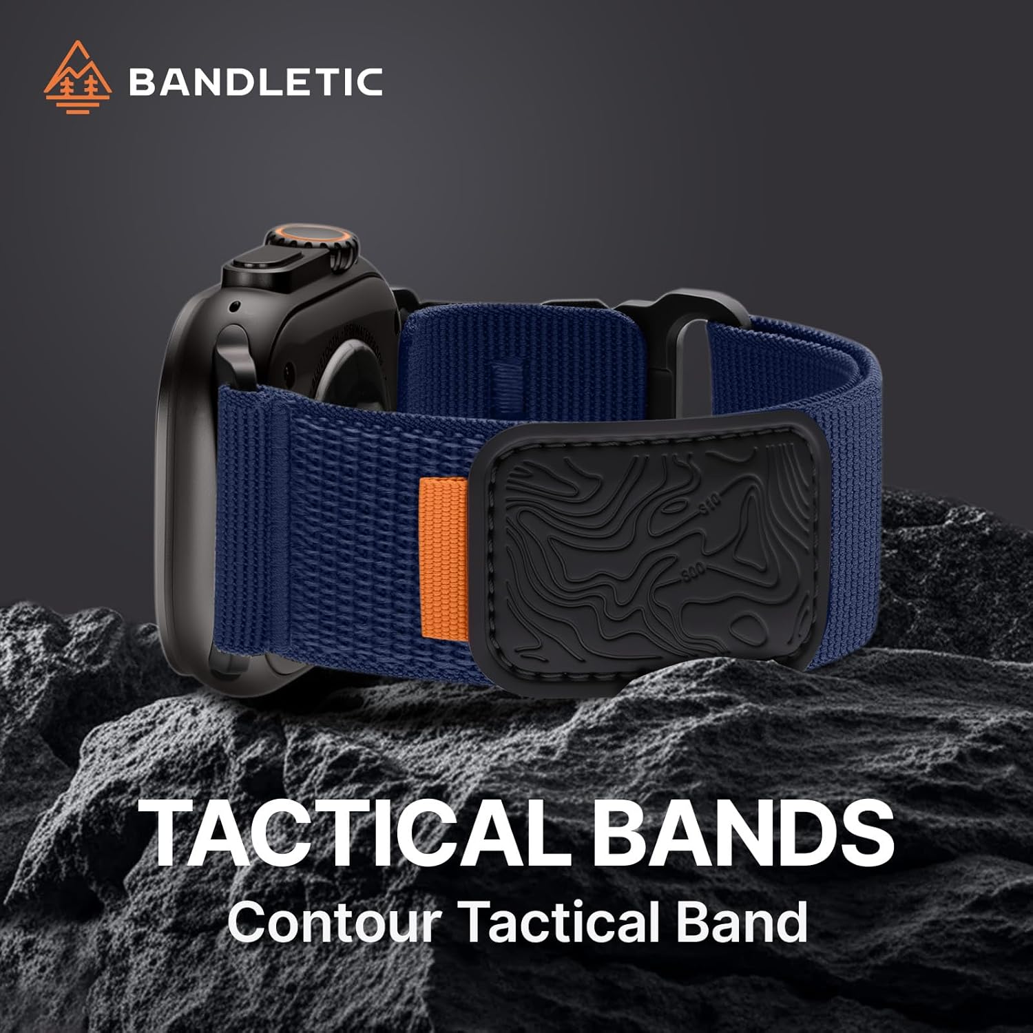 Bandletic Compatible with Apple Watch Bands for Men Women, Wide Tactical Stretchy Nylon Soft Sport Solo Loop for iWatch 49mm(Ultra 3/2/1),46mm(11/10),45mm(9/8/7),44mm(SE3/SE2/SE/6/5/4),42mm(3/2/1)