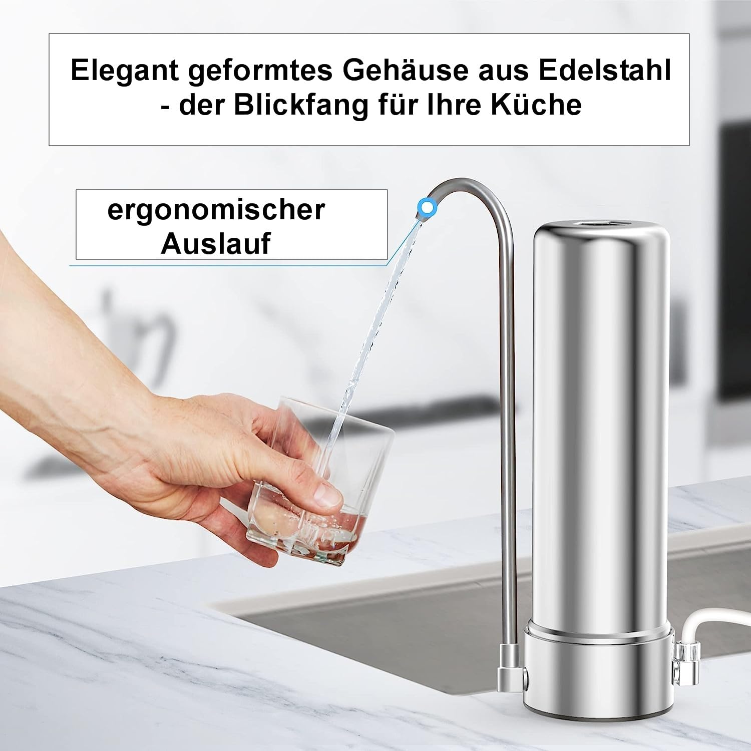 Edelstahlfilter mit Carbonit NFP Premium D Wasserfilter besserer Durchfluss