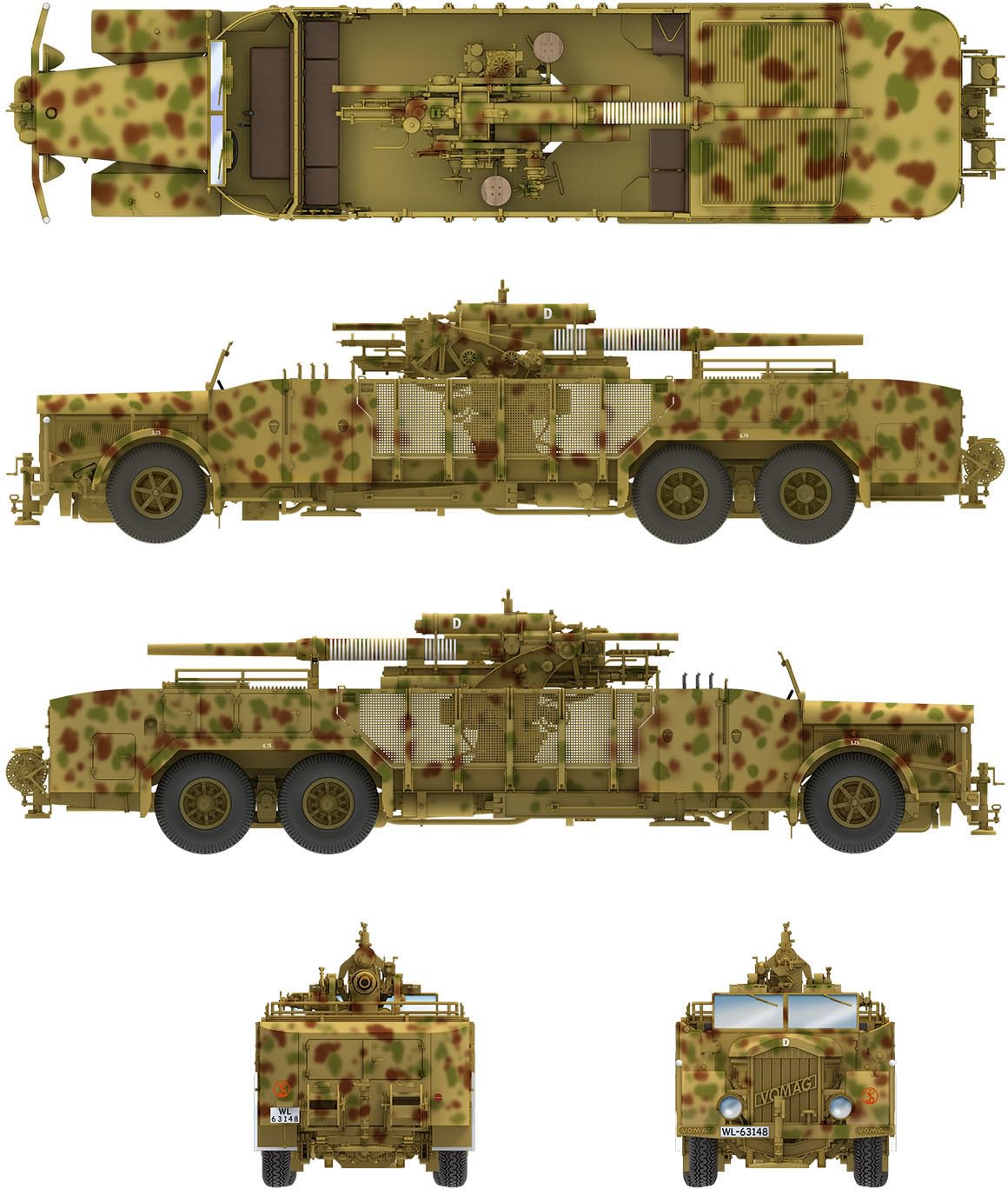 Das werk - flak da 8,8 cm su un vomag 1/35 - das werk dw35024