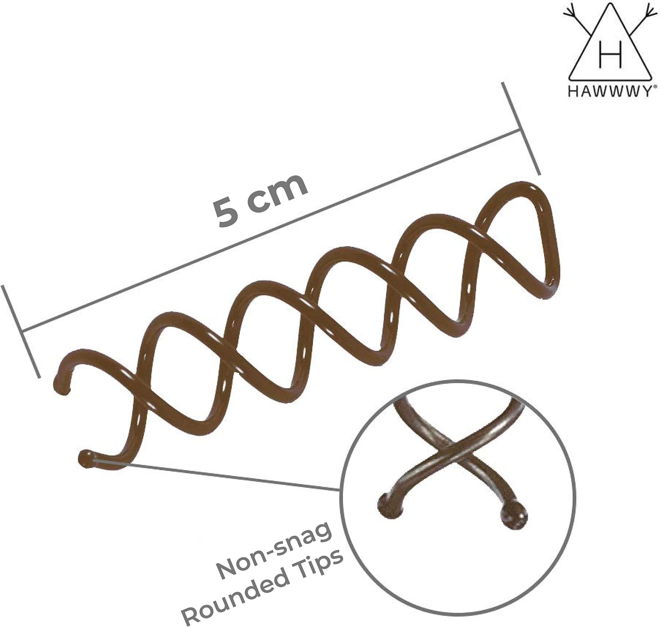Hawwwy Spiral Bobby Pins 8 Pack Spin Pins, Easy & Fast Bun Maker Twist Hair Pins for Women Kids, Updo Hair Accessories, Messy Bun Tool, Perfect Small Bun Bobbypins Bobbie Fashion (Light Brown - 2 In)