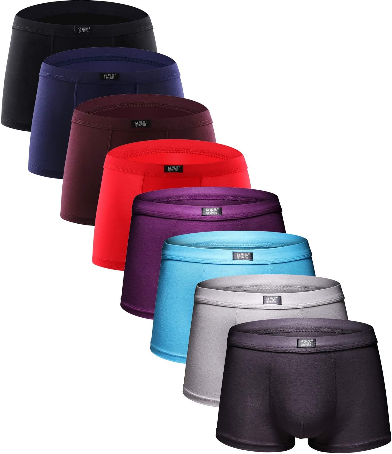 youleheMen's Underwear Soft Bamboo Viscose Boxer Briefs Stretch Trunks Pack