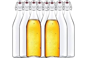 32oz Swing Top Coquito Bottles with Pristine Clarity and Airtight Lids