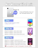 Nuflaz Mágneses Billentyűzet Tok iPad 10. Generációhoz (10.9") és iPad 11" - RGB Háttérvilágítás, Érintőpad, Toll Tartó, Szürke 2