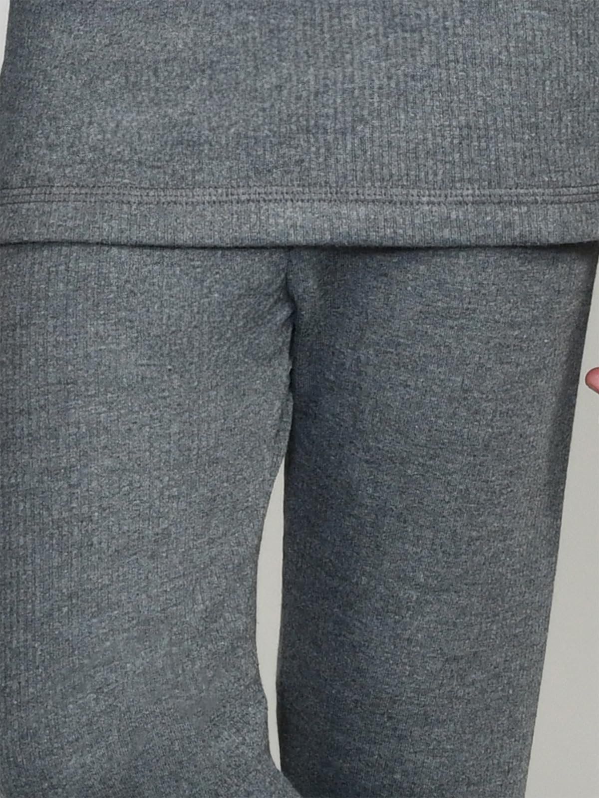 ONN Solid Black Melange Premium Thermal Lowers/Bottoms for Kids Boys (5-6Y) - Image 6 thumbnail