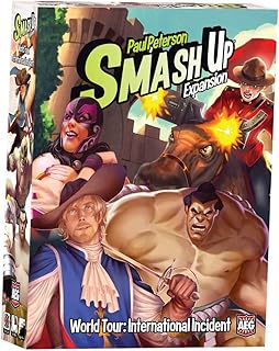 Smash Up World Tour International Incident Expansion - AEG, Board Game, Card Game, Luchadors, Mounties, Sumo, and more, 2 to 4 Players, 30 to 45 Minute Play Time, for Ages 10 and Up