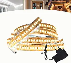 Fita Led 240led Por Metro 3528 12v Perfil 5 Metros + Fonte (Branco Quente)