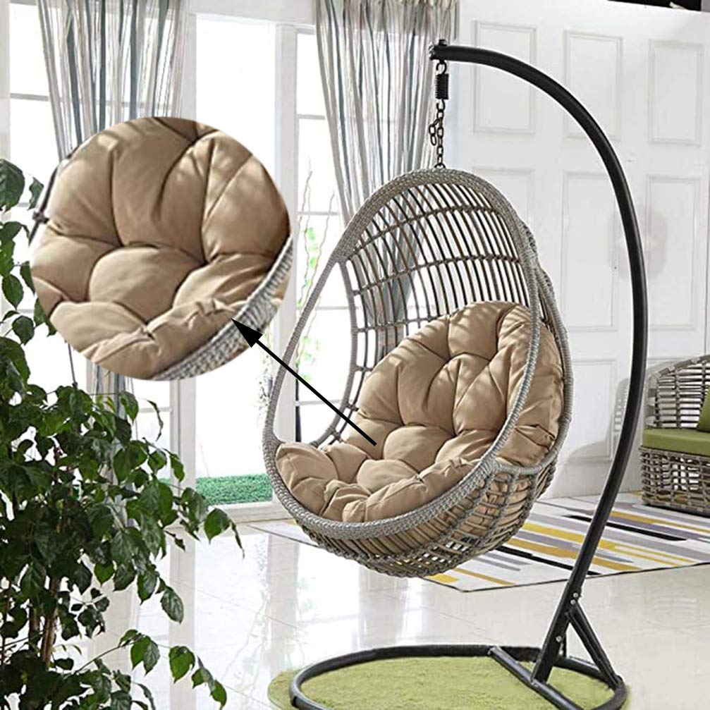 Antifouling Confortevole Giardino Dondolo Cuscino Sedile Impermeabile vimini Rattan Cuscino Accogliente spesso Solo Cuscino (normale,kaki)
