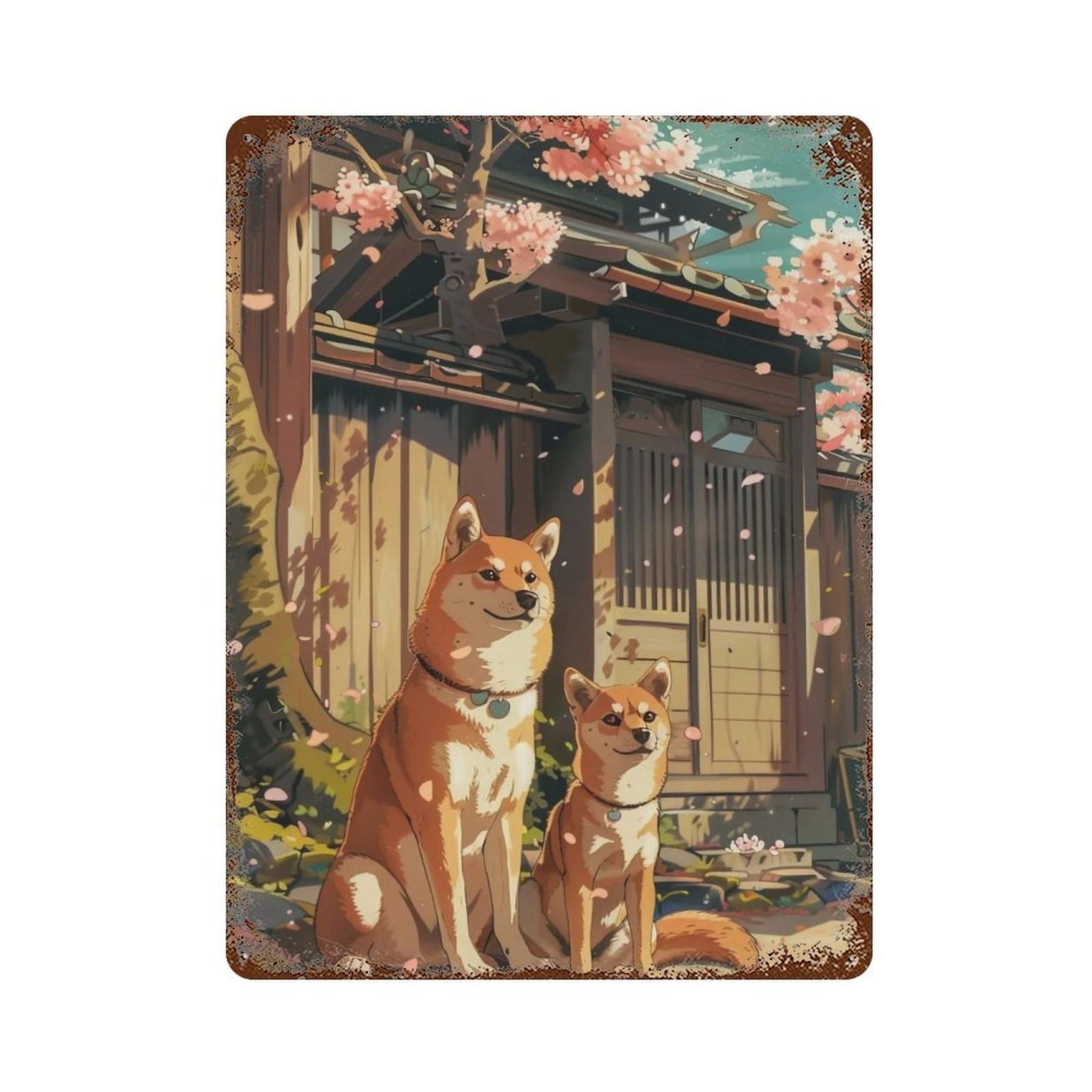 HDURYEYRYY Sakura Shiba Moment 03 Wall Retro Iron Vintage Art Metal Tin Sign Poster Modern Home Cofffee Club Art Bar Shop Decor 40x30cm