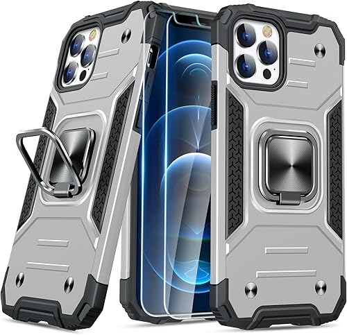 Miniatura 73 de JAME Funda para iPhone 12 Pro Max con protectores de pantalla, 2 unidades, protección contra caídas de grado militar, fundas protectoras