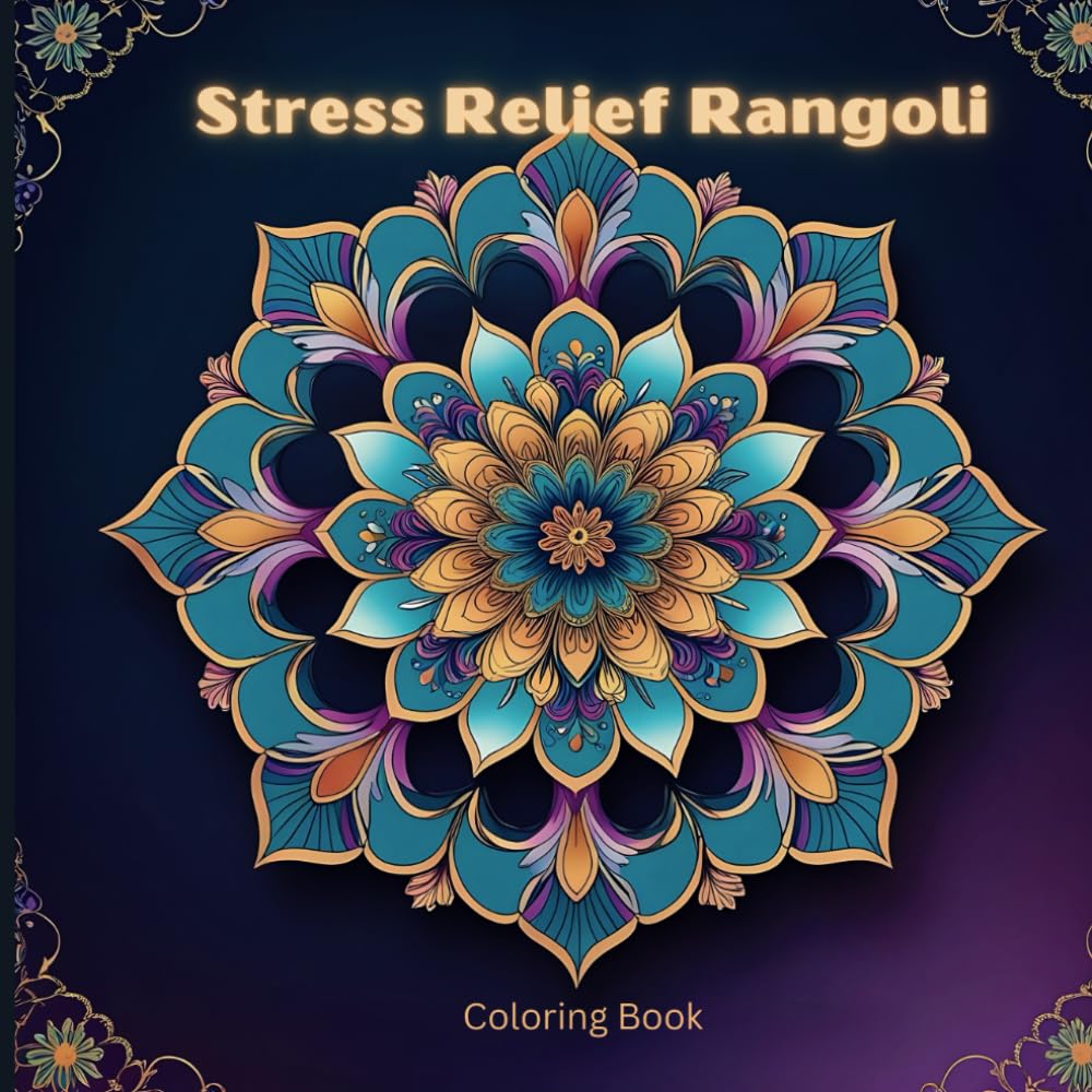 Stress Relief Rangoli: coloring book