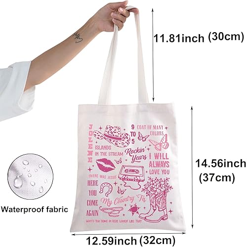 Miniatura 2 de BWWKTOP Bolsa de lona de canción de campo, regalo para amantes de la música country, álbum de campo, bolsa de hombro, mercancía para festivales de