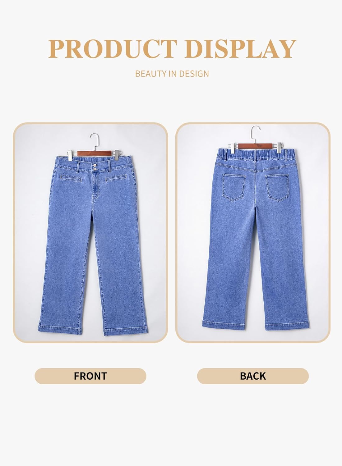 Eytino Women’s Plus Size Jeans High Waisted Straight Leg Stretchy Jeans Trendy Casual Loose Denim Pants with Pockets(1X-5X)