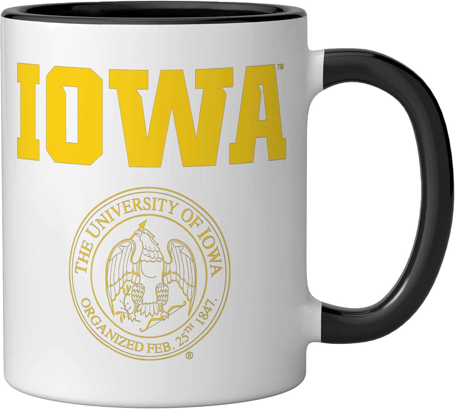 Iowa Hawkeyes | Official NCAA Merch | OCIMPIO002 Ceramic Mug, Black/White