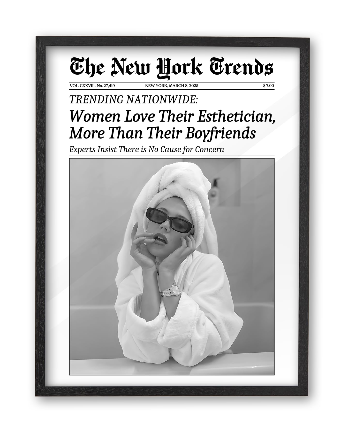 iHery Premium Natural Black OAK Wood 16x20in Trendy Framed Wall Art, Vintage Women Love Their Esthetician,More Than Their Boyfriends Canvas Wall Decor For Salon Dorm Bedroom Living Room 1Pack