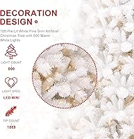 Vista 113 de Glitzhome Prelit Christmas Tree, 6ft Flocked Artificial Christmas Tree Serene Snowscape Fir with 300 Warm White Lights for Home, Office, Party