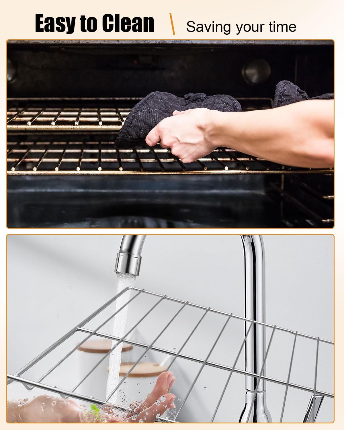 WPW10179152 Oven Rack Compatible with Whirlpool MET8665XB00 MET8665XS01 WGE745C0FS00, Heavy-Duty 304 Stainless Steel Stove Rack Replace WPW10179152 W10179152, 1 Pack Range Oven Rack Accessories