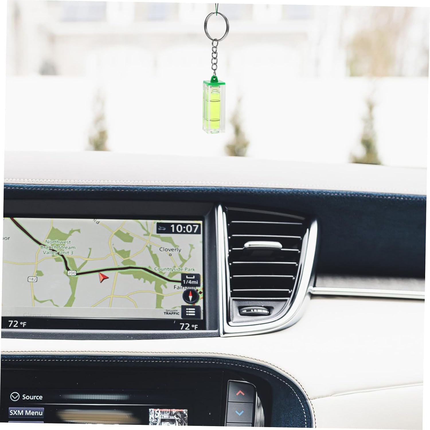 Mini Bubble Level Keychain with High Precision Level Bubble Green image 2
