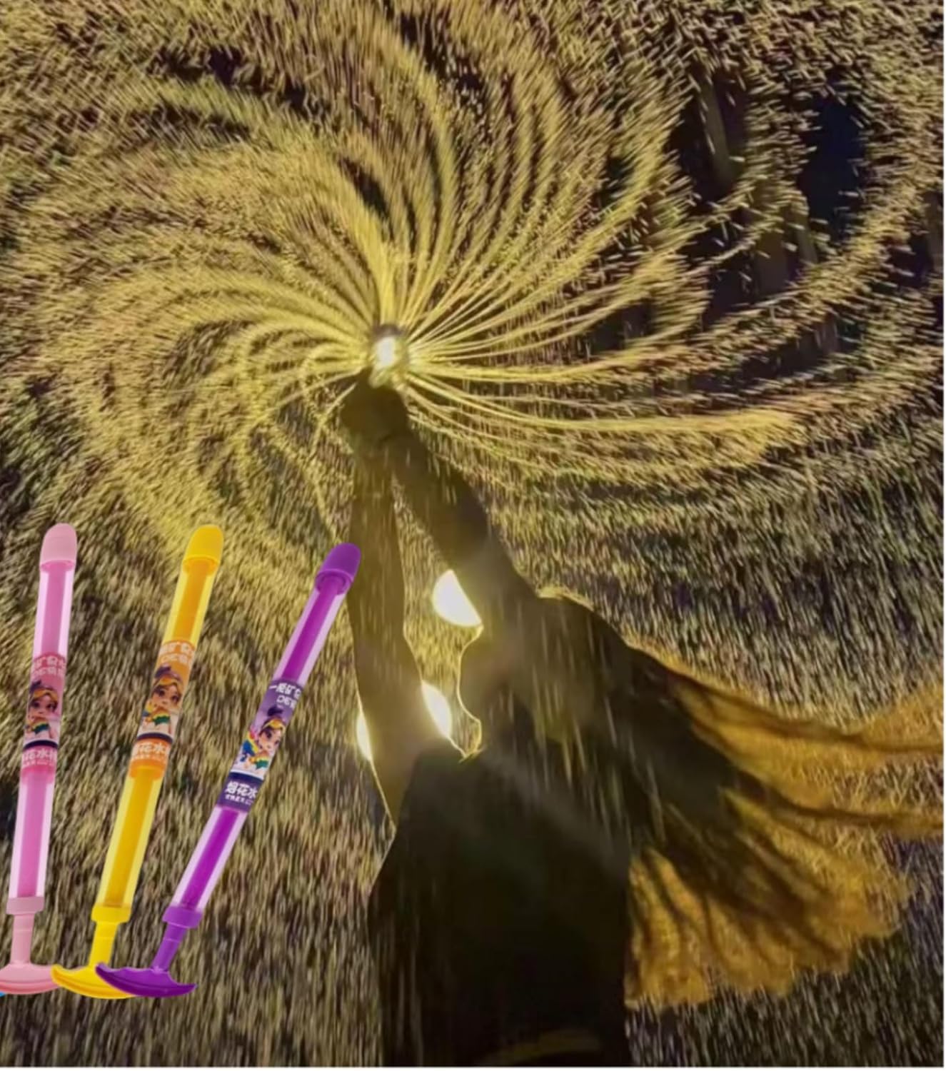 Pack of 3 Water Squirter, Fireworks Water Gun Water Spray Toy, Romantic Water Spray Toy in Fireworks Style - Swimming Pool Water Game for Children, Family, Girls and Teenagers