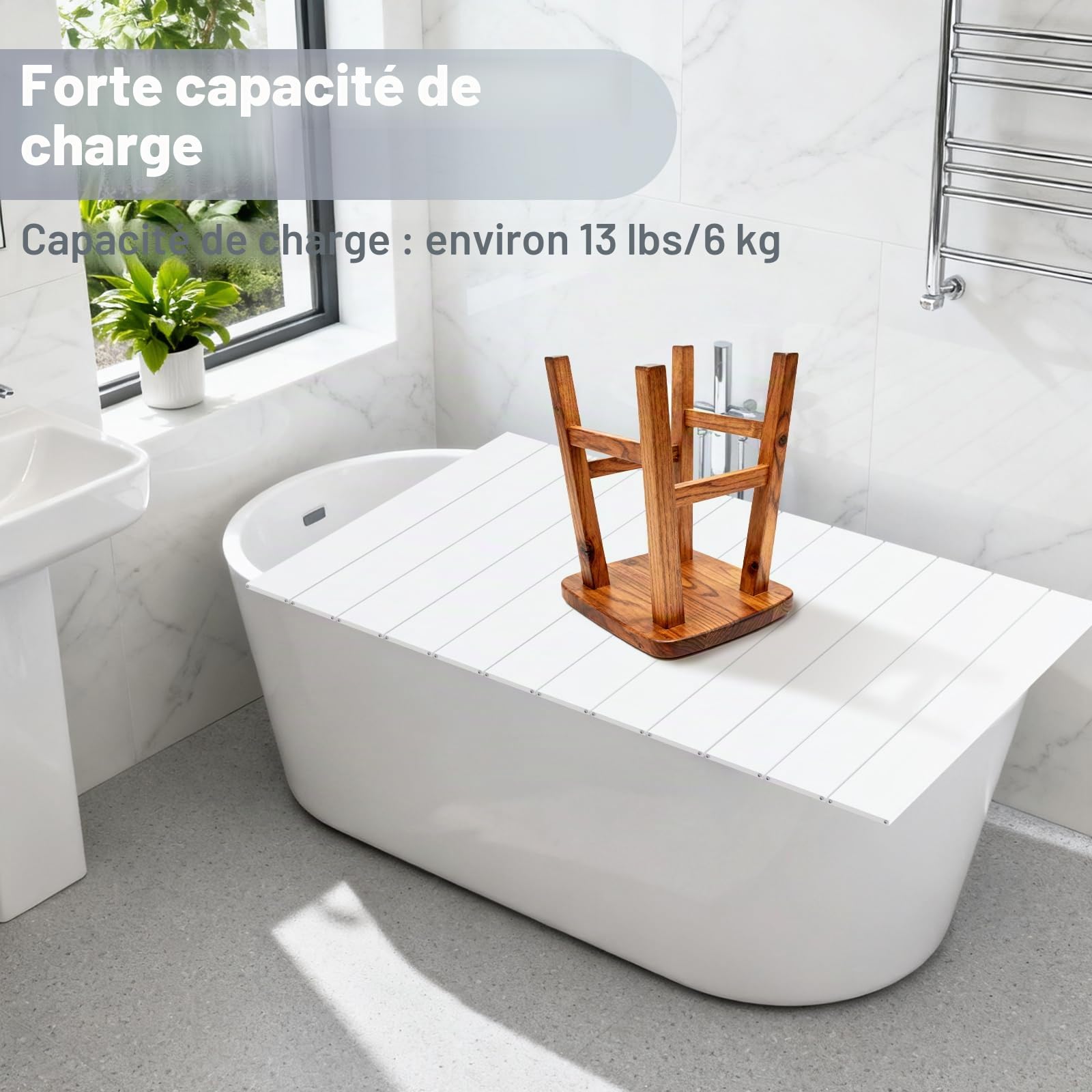 Couverture De Baignoire, Étanche Ponts D'isolation de Baignoire Anti-poussière Pliante Protège-poussière Support De Rangement, Blanc (Taille : 75cm x 170cm x 0.7cm)