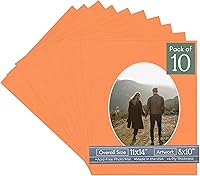 Vista 120 de CountryArtHouse Marco ovalado de 11 x 14 pulgadas, sin ácido, con núcleo blanco, corte biselado para fotos de 8 x 10 pulgadas, se adapta a marcos