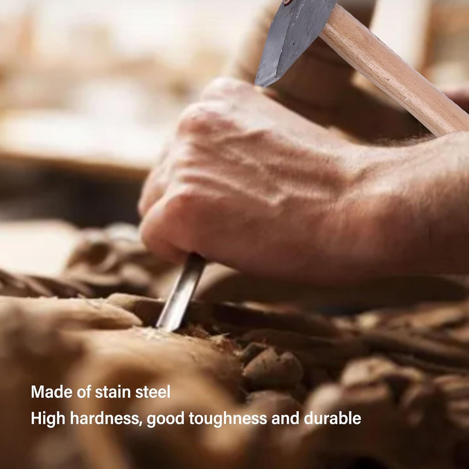 Tyenaza Cross Peen Hammer, Engineer Machinist Hammer with Ergonomic Wooden Handle Heavy Duty Drop Forged Cross Peen Hammer for Direct Striking