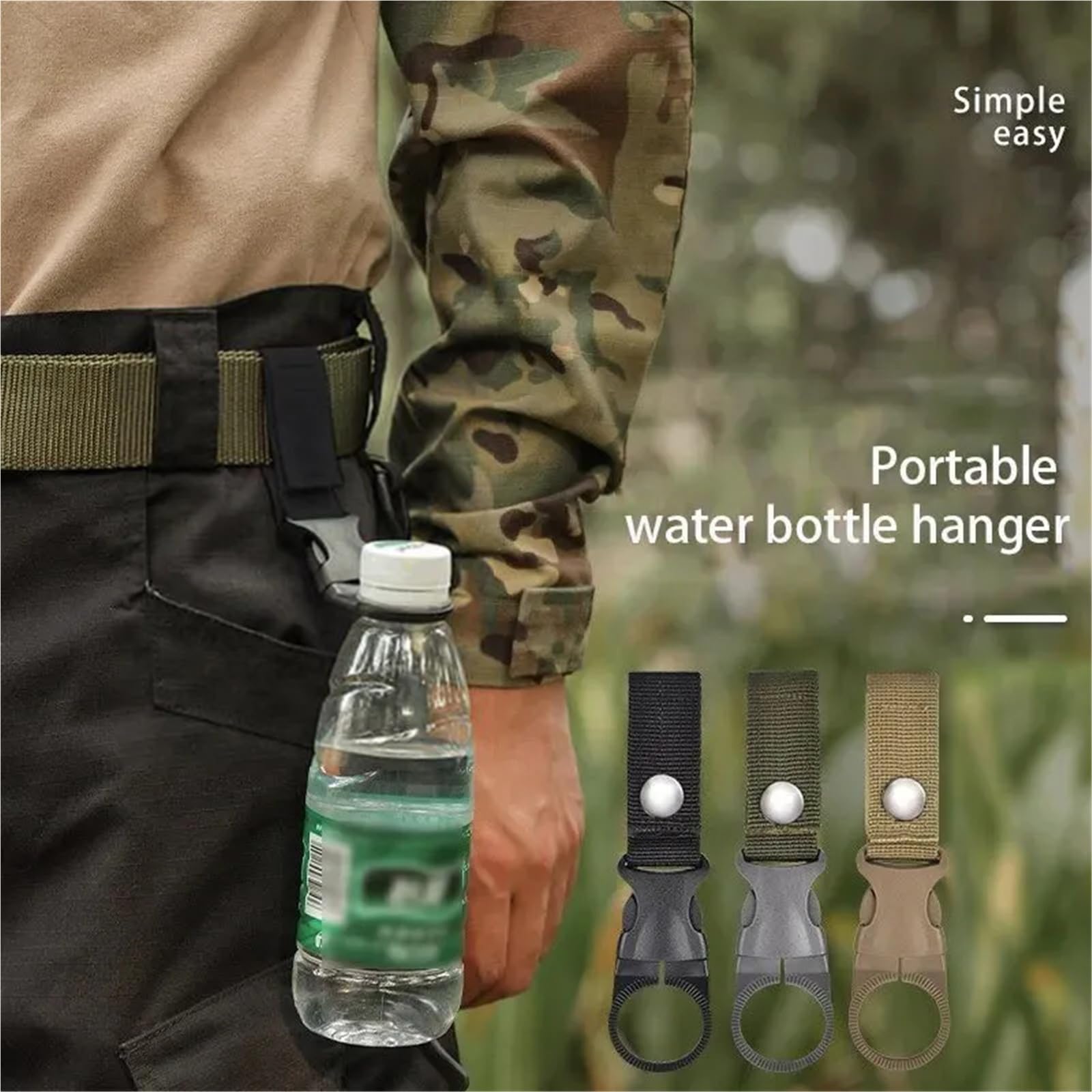 Flaschenhalter Gürtel Gurtband Schnalle Haken Wasser Flasche Halter Camping Outdoor Sicherheit Flucht Liefert Nylon Karabiner Gürtel Clip