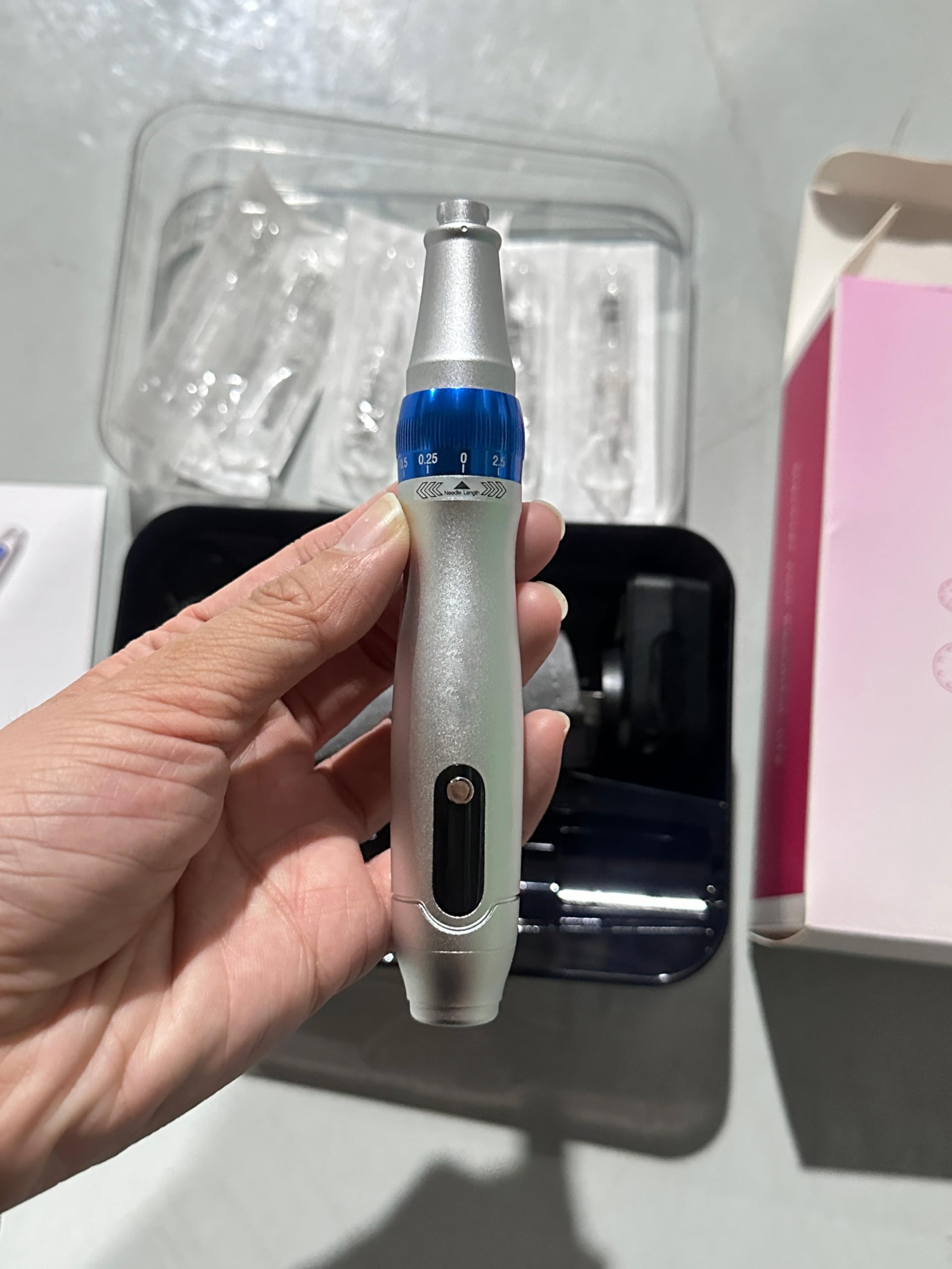 Ultima Microneedling Pen, Wiederaufladbarer Derma-Pen, langlebig, präzise Ergebnisse, einfach zu transportieren, für den Heimgebrauch, für Reisen, 9 Ersatznadeln, 12/24/36 Pin, jede Art 3 Stück