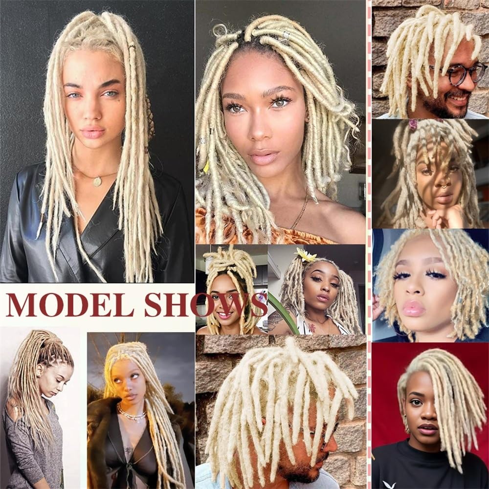 Splatanie włosów Afro Kinkys Ludzkie Włosy Ludzkie Do Dredów Przedłużanie Naprawa Locs Braiding Twist #613 Blond Kolor Kobieta(8inches)