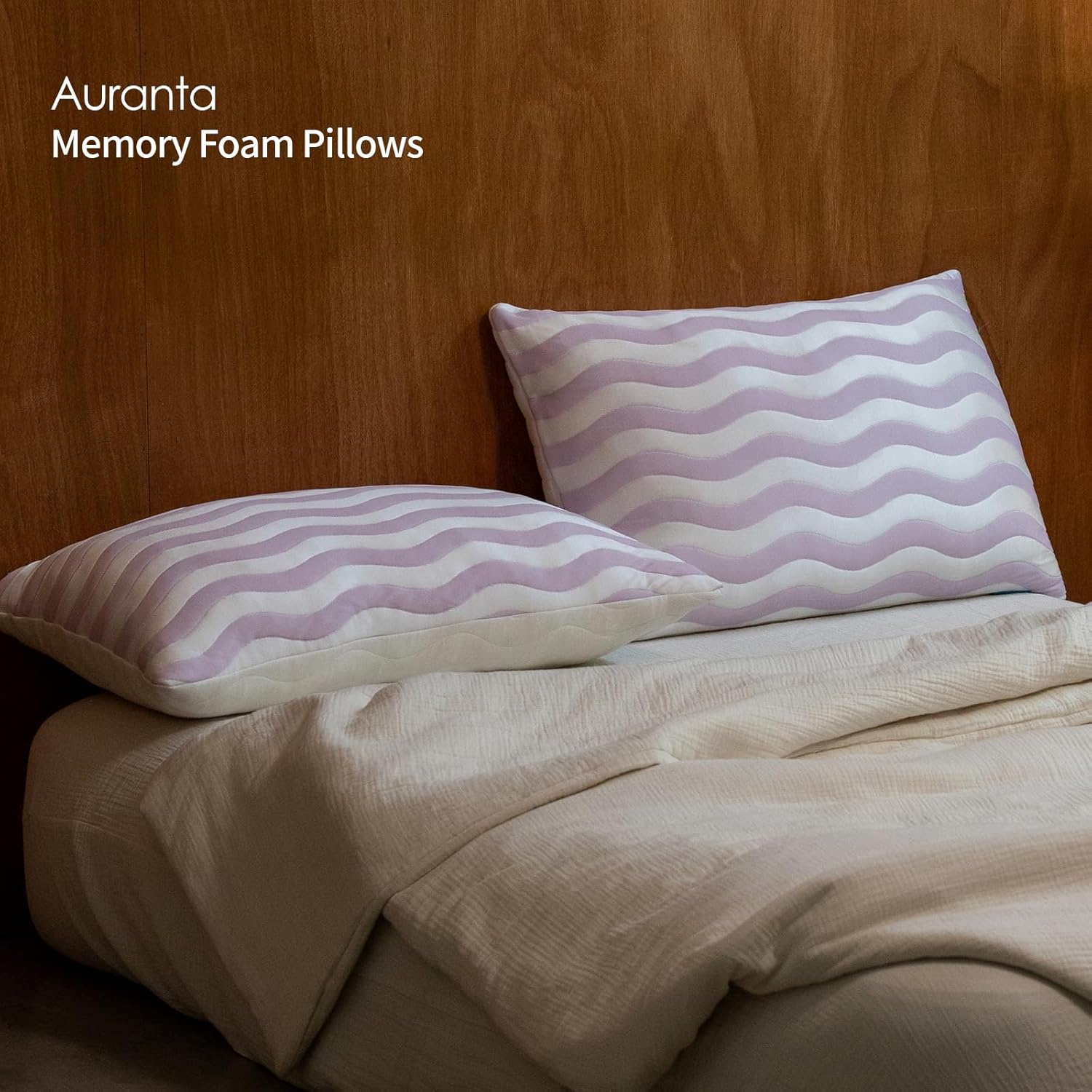 Pillows Queen Size Set of 2 - Cooling Shredded Memory Foam Bed Pillows for Sleeping, Adjustable Loft for Side, Back, and Stomach Sleepers, Medium Firm Support with Washable Cover, Mauve - Image 4