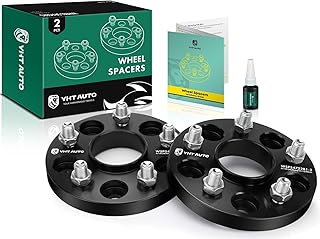 YHTAUTO 5x120 Wheel Spacers 20mm Compatible with 1982-2019 Chevrolet, GMC, Cadillac, Pontiac Models Tire Spacers w/ M14x1.5 & 12.9 Grade Studs, 66.9mm Hub Bore 5 Lug 2PCS Black Wheel Adapter
