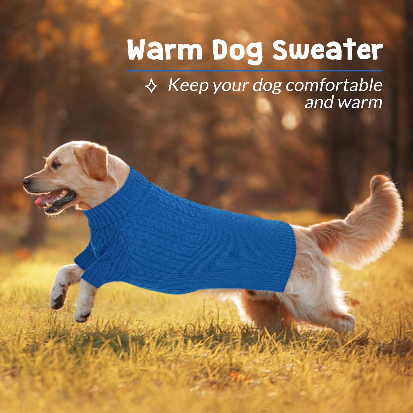 CITÉTOILE Maglione per Cani,Maglione per Cani Lavorato a Maglia per Cani di Piccola e Media Taglia,Cappotto per Cani Maglione Lavorato a Maglia a Collo Alto Lavabile,Cappotto Invernale Comodo Morbido