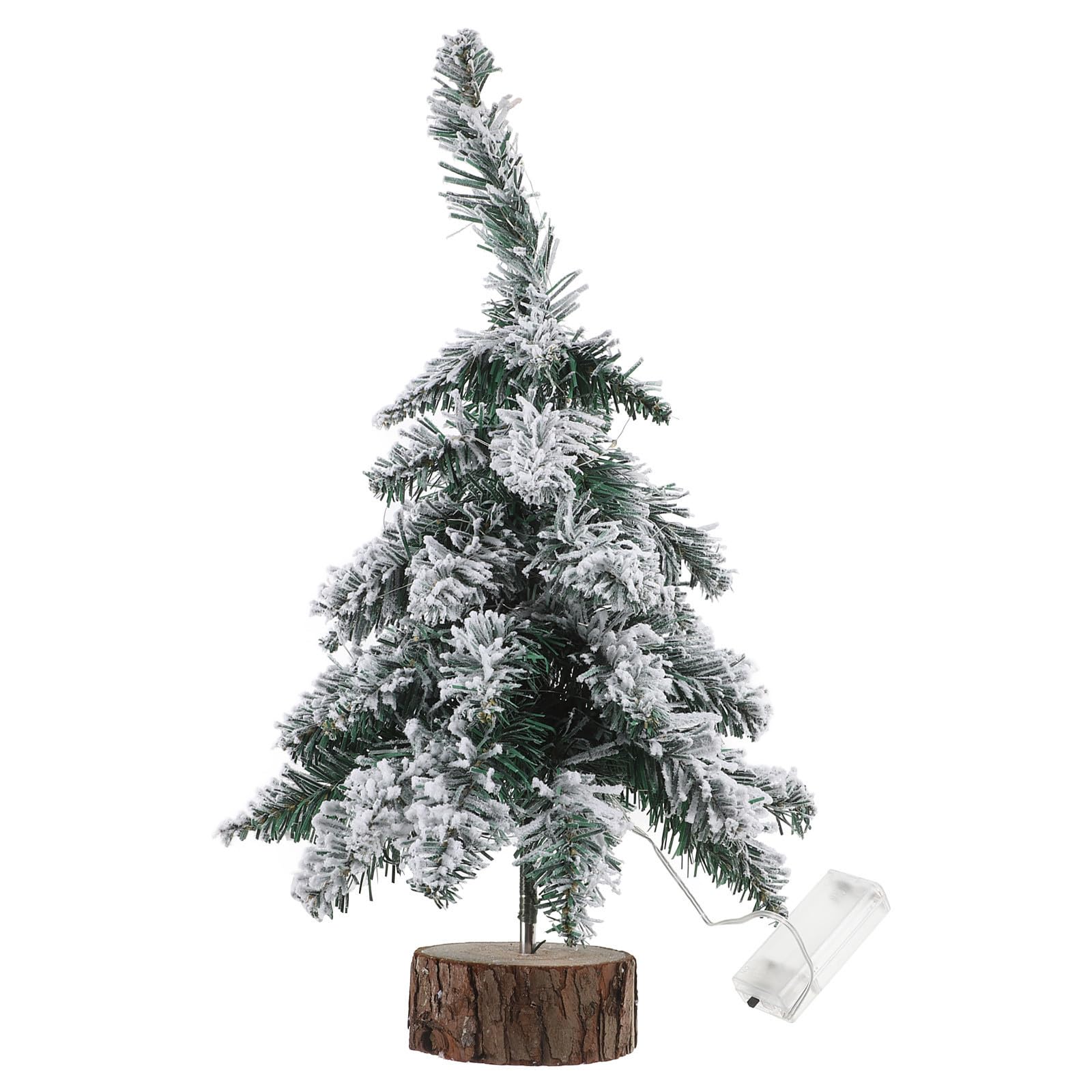 Toyvian 2 Pezzi Albero di Natale Mini da Tavolo Bianco in Pvc con Luci LED