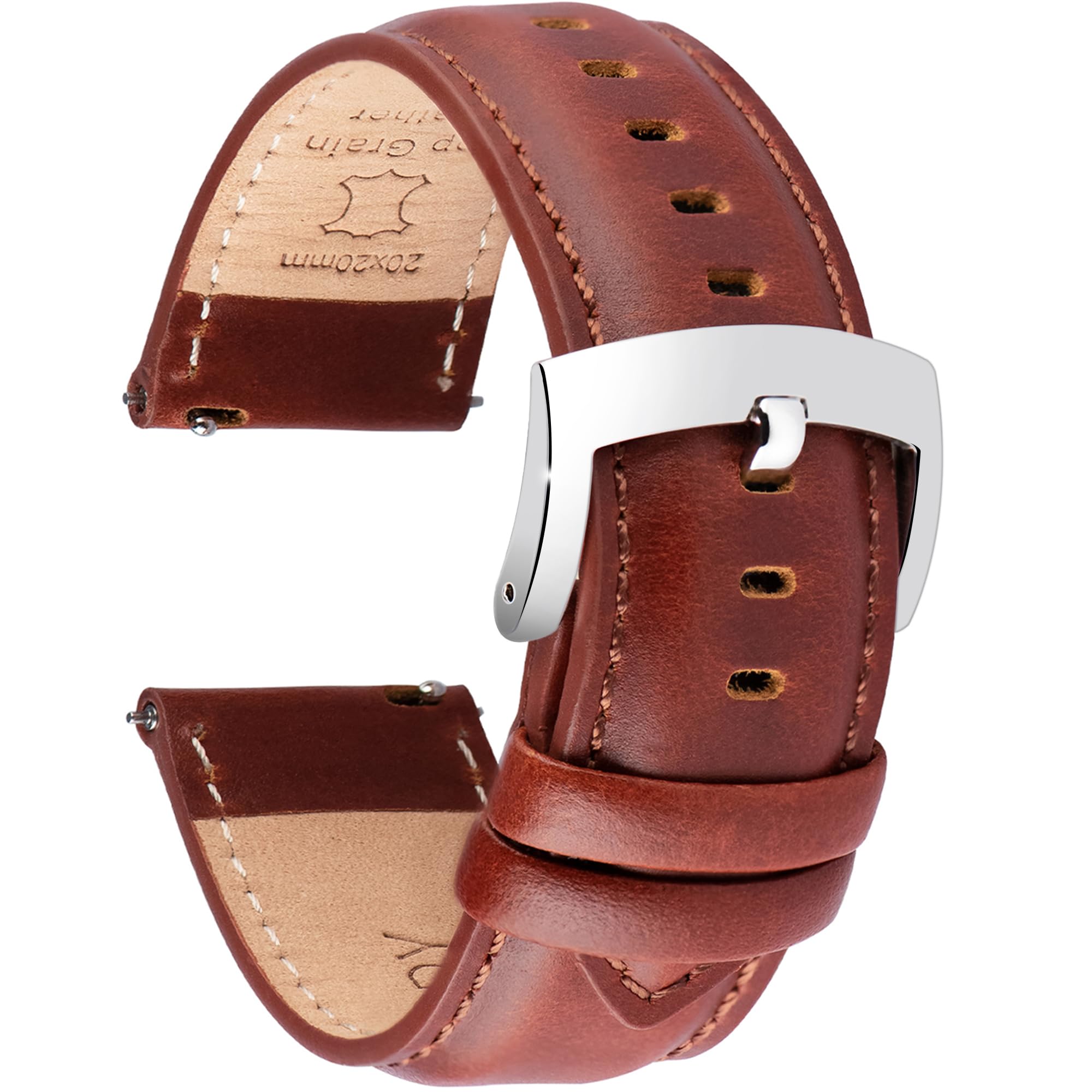 OTTOODYLeather Watch Bands 22mm 21mm 20mm 18mm Quick Release Watch Straps, Classic Top Grain Leather Watch Band for Men Replacement Bands for Watch and Smartwatch