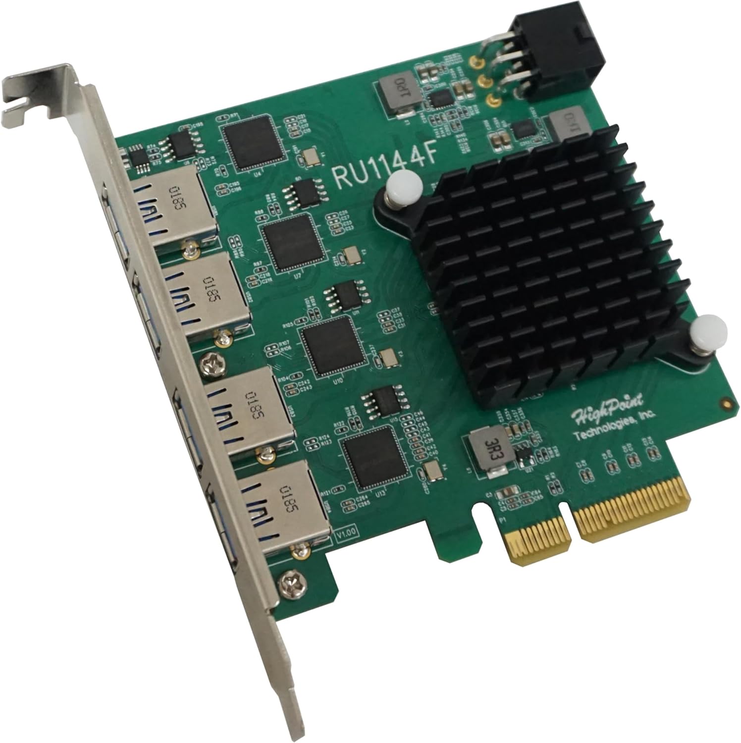 Highpoint Technologies Highpoint RocketU 1144F PCIe 3.0 x4 Dedicated 4X 5Gb/s Port USB-A 3.2 Controller