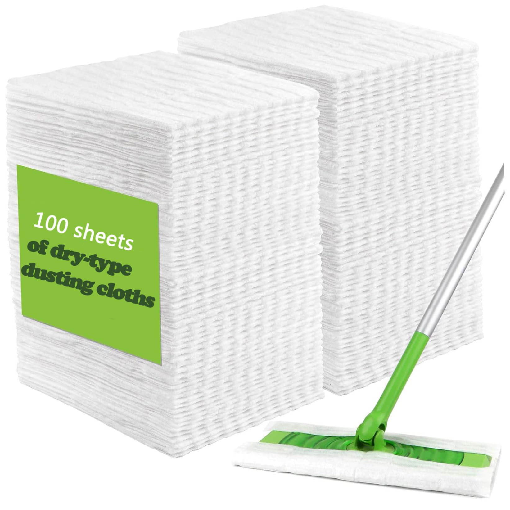 100 Pack Dry Sweeping Cloths, Strong Electrostatic Dry Mop Pads for Hair, Dust, Pet Hair, Disposable Floor Cleaning Cloths for Tile, Hardwood, Laminate