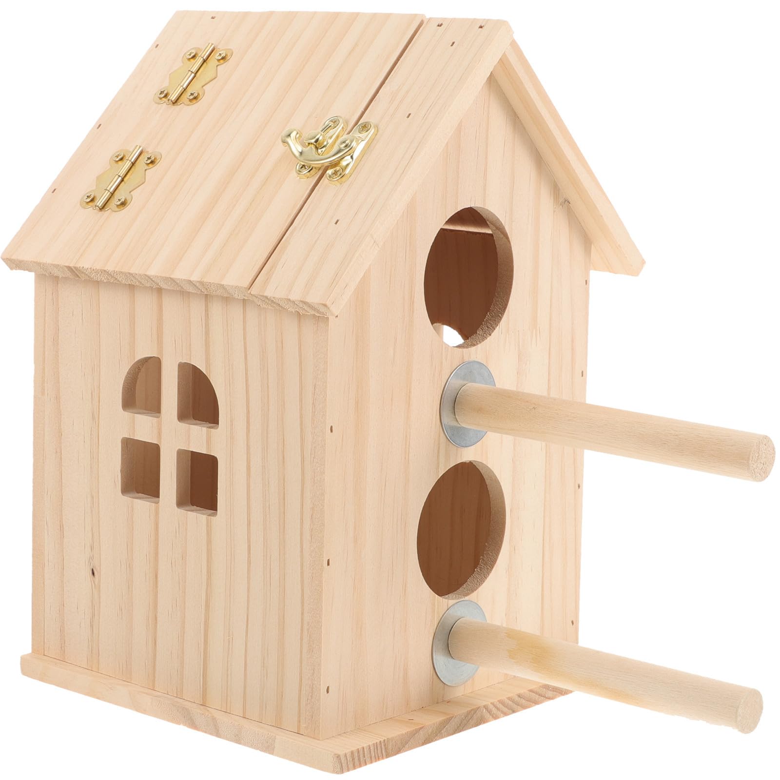 CLISPEED Nichoir pour Perruches Nichoir en Bois Boîte à Oiseaux en Bois Fenêtre D’Observation Khaki pour Jardin et Arrière-Cour, pour Oiseaux et Oisillons