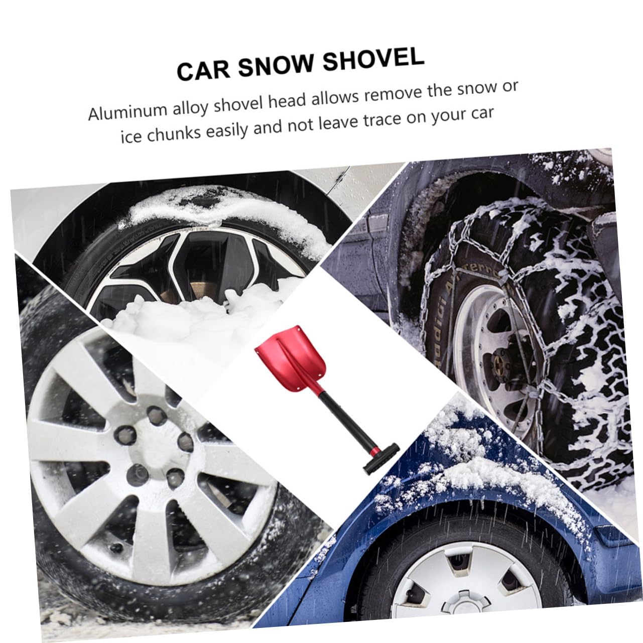 HEMOTON Pala da Neve Pieghevole e Raschietto per Neve Auto Pala Leggera e Staccabile per Emergenze e Campeggio Outdoor