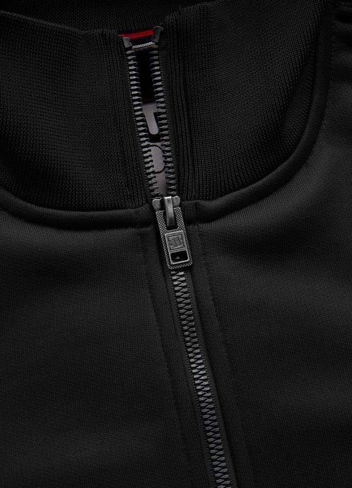 PITBULL - Sudadera Hombre con Cremallera Oldschool Small Logo, Chaqueta Sudadera Hombre Clásica con Cuello Alto, Mangas de Canalé, Ajuste Slim, Look Deportivo