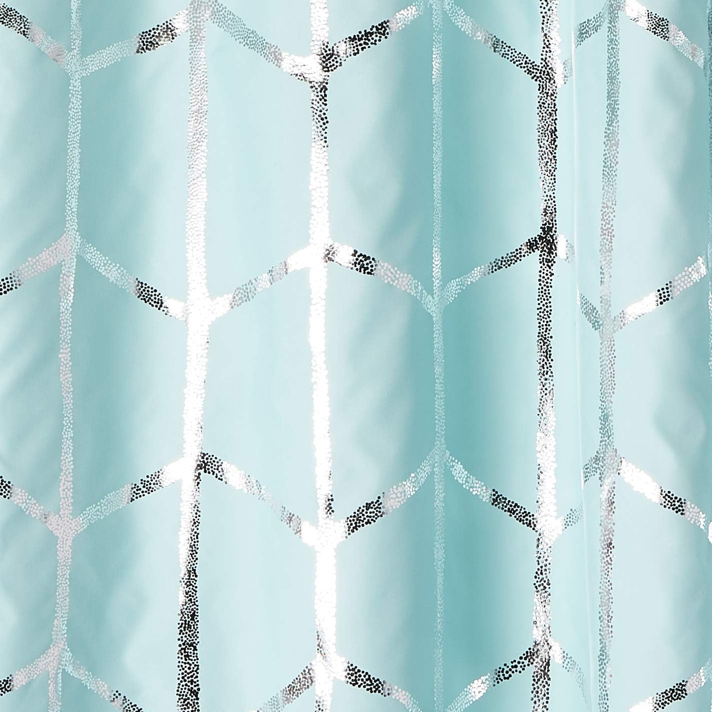 Intelligent Design Blackout Window Curtain, Light Blocking Curtains for Living Room, Thermal Insulated Window Panel with Metallic Print and Grommet Top, 50"x84", Aqua/Silver, 1 Piece