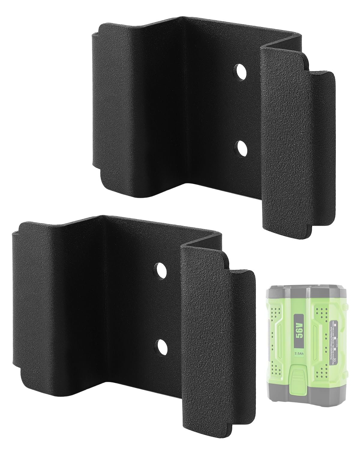 Support de batterie EGO 56V noir lot de 2 fixations murales