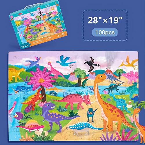 Miniatura 5 de PINU Rompecabezas jumbo de 100 piezas para niños de 4 a 8 años 8 a 10 años rompecabezas de piezas grandes para niños juguetes divertidos y coloridos