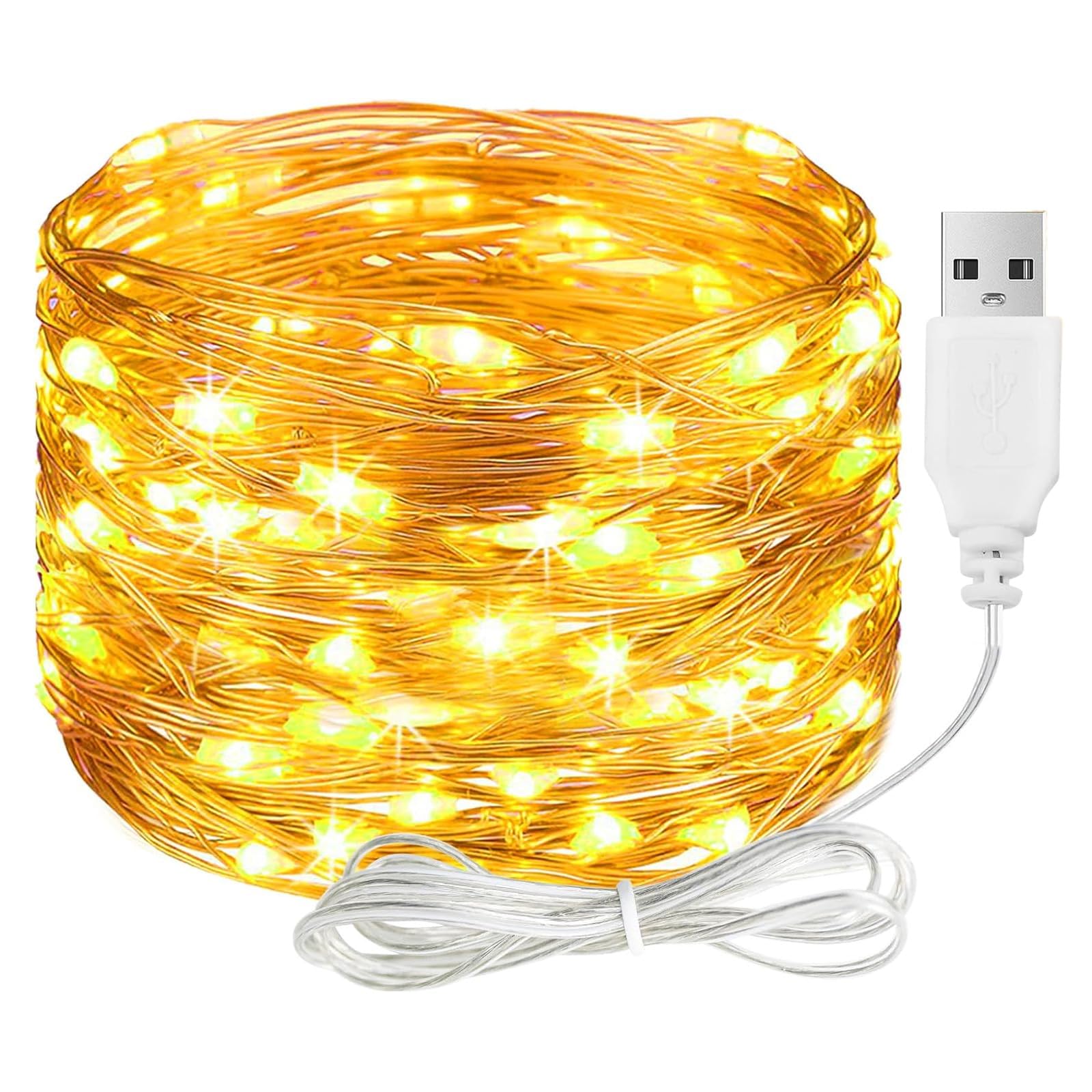 ALEGRE LED String Lights with USB, 3 m, 30 LED Copper Wire String Lights with Plug