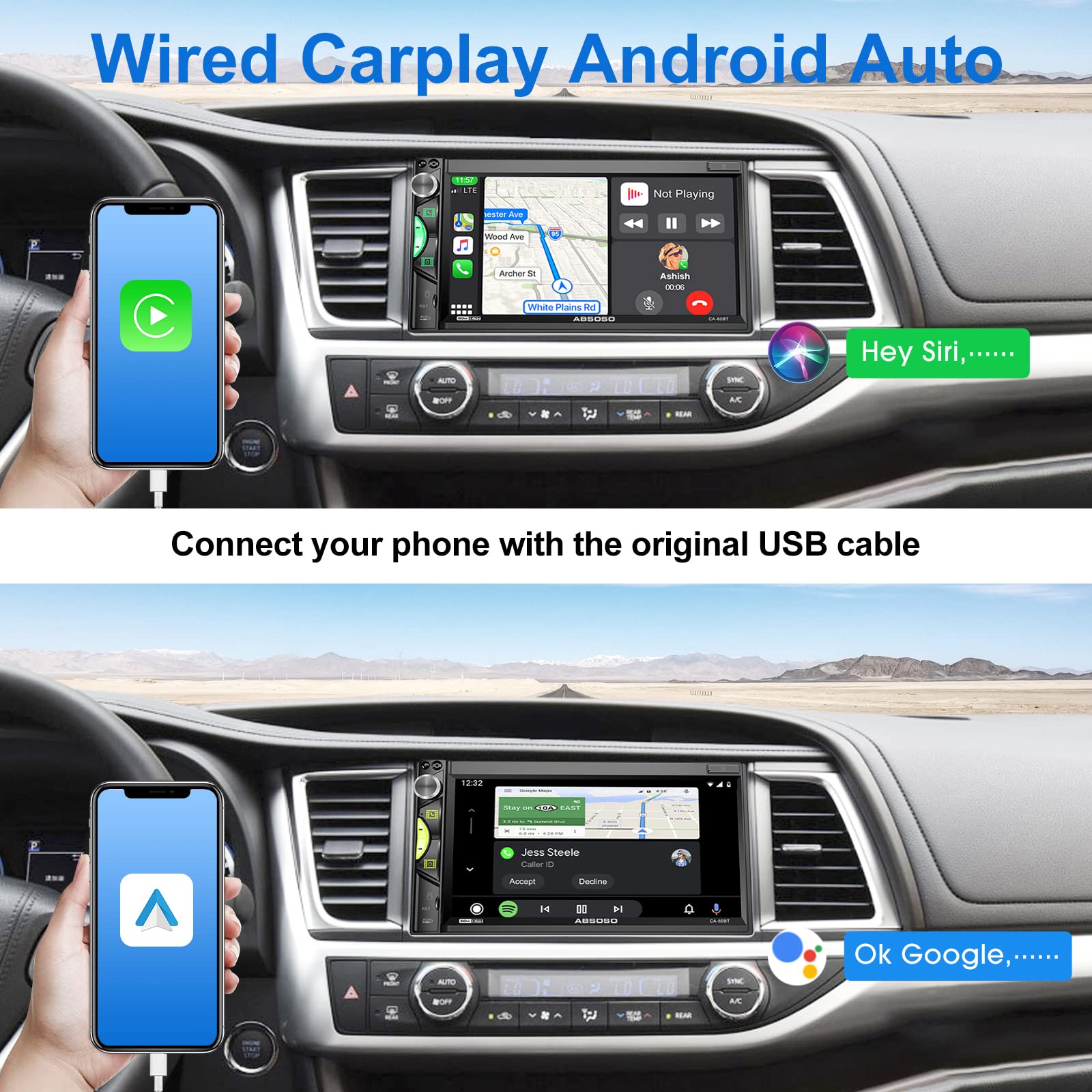 Amazon.co.jp: Apple Carplay タッチスクリーン カーステレオ 7インチ