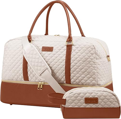 Realer Bolsa de fin de semana, bolsa de viaje para mujer, bolsa de viaje de fin de semana, con compartimento para zapatos, aprobado para vuelos,