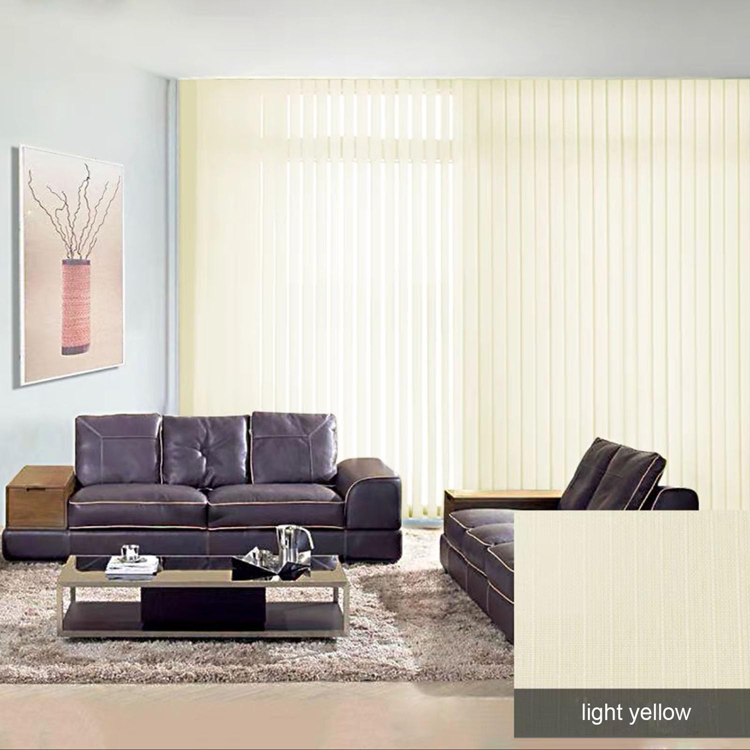 Cortina Lamas Verticales para Ventanas,Persianas Venecianas Opaca,Persianas Verticales Blackout para Puerta Interior,con Pesas y Cadena,Personalizable,Ancho x Alto (120cm x 200cm)