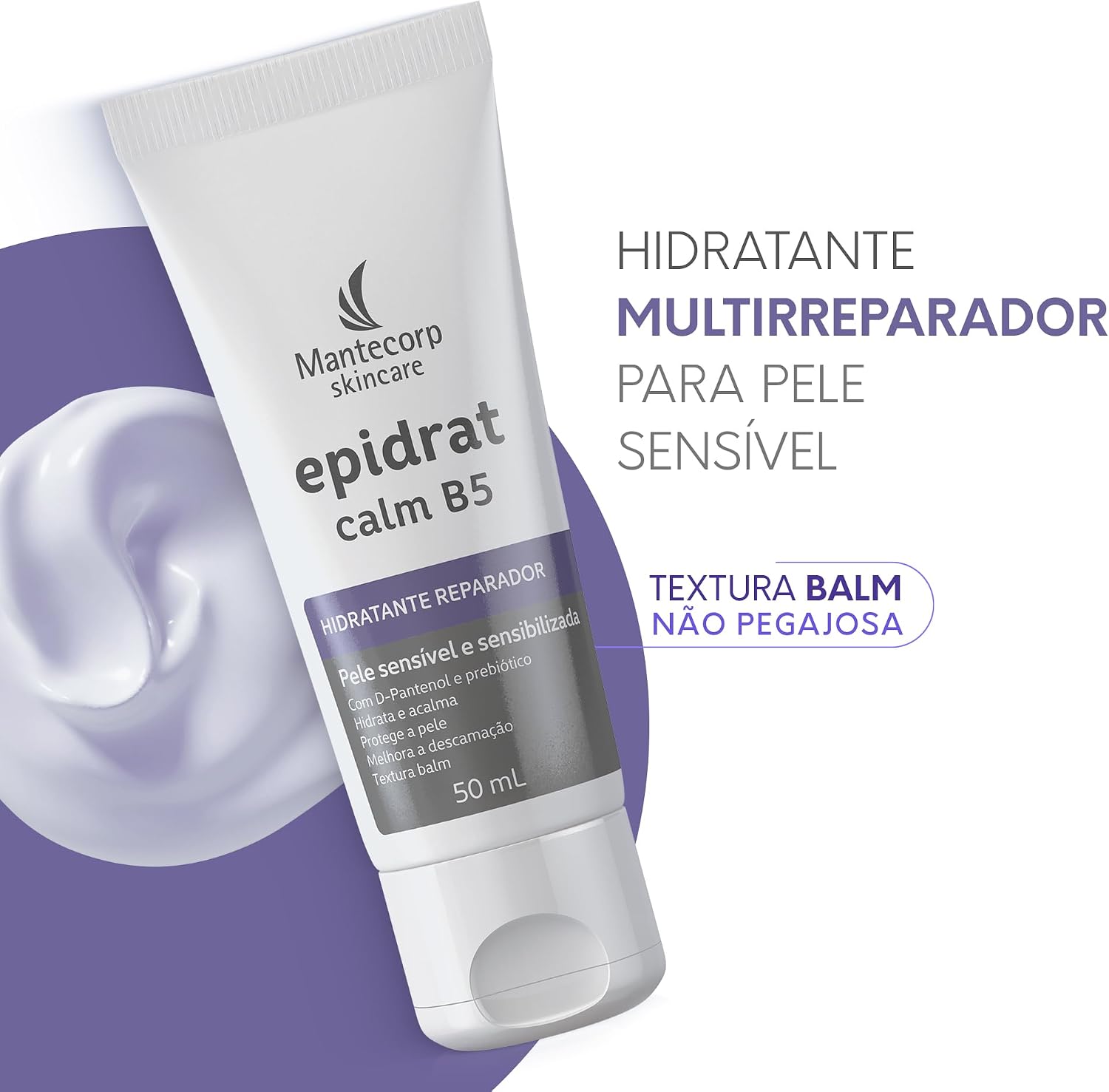 MANTECORP - Hidratante Epidrat Calm B5 - Hidrata e Acalma a Pele, Conforto Imediato, D-Pantenol