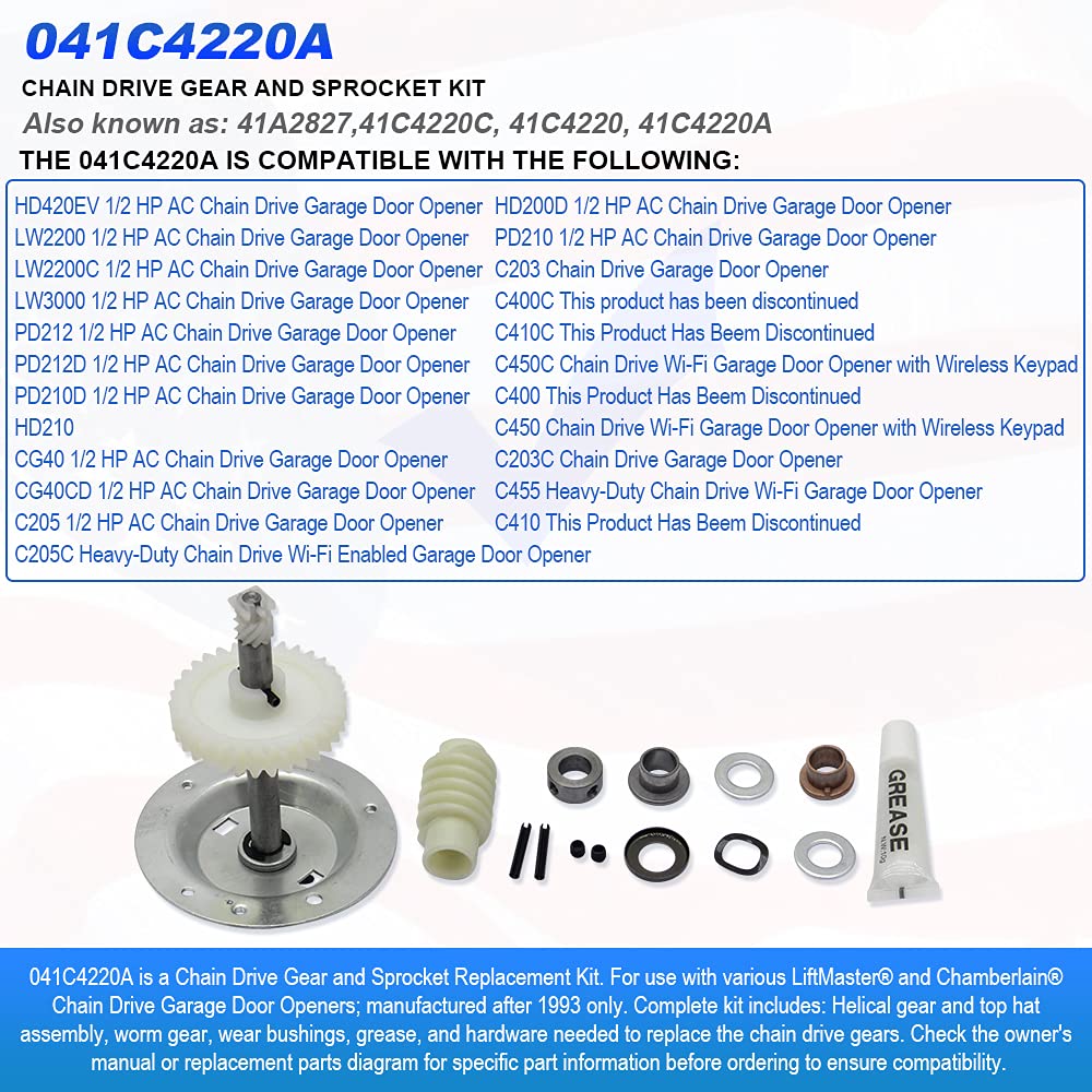 Replacement For Liftmaster 41c4220a Gear And Sprocket Kit Fits Chamberlain